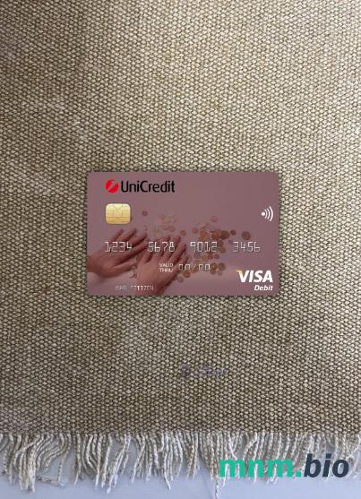 Italy UniCredit bank visa obciążyć card wygląd fotograficzny skan PSD + zdjęcie